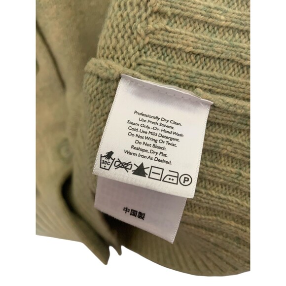 Eddie Bauer Woman's XXL Green Wool Blend Button Down Collared Sweater Cardigan - Picture 6 of 13